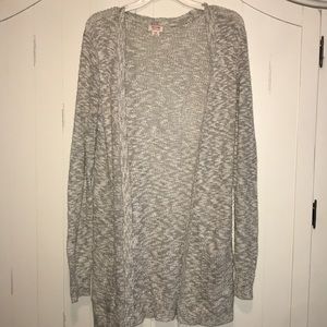 Grey and white knit cardigan